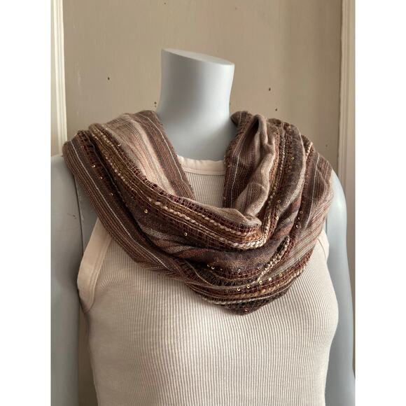 COLLECTION EIGHTEEN Brown Boho Infinity Scarf sz OS - Picture 1 of 9